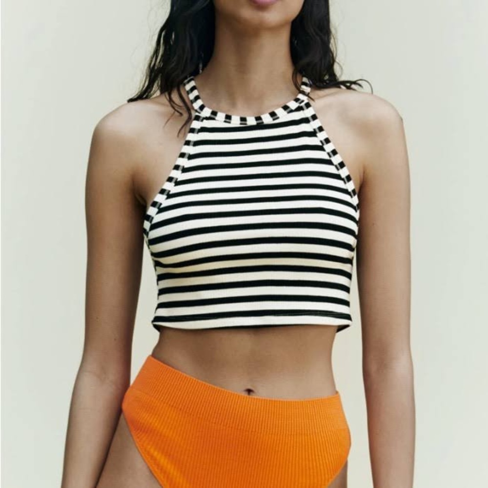Zara Striped Crop Tank